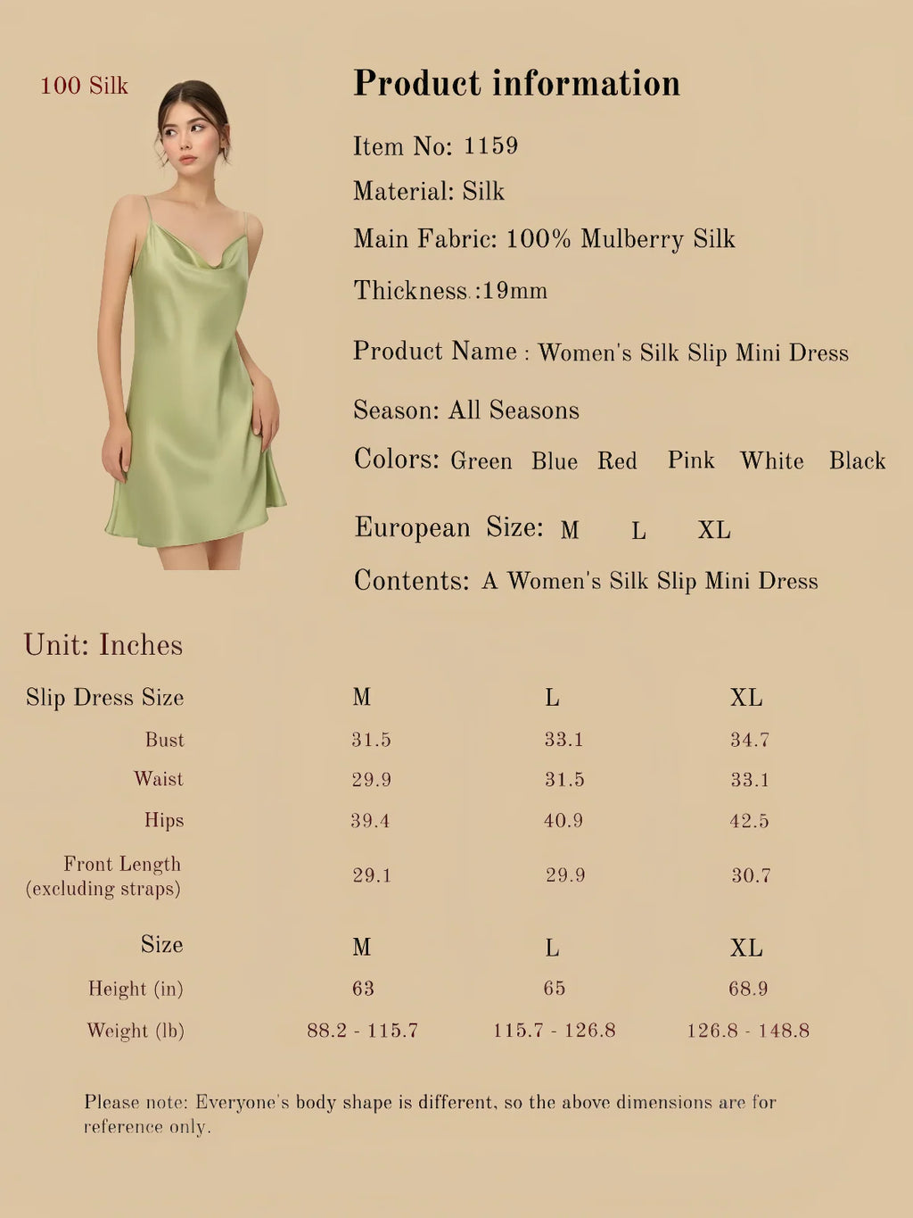 Women's Silk Slip Mini Dress