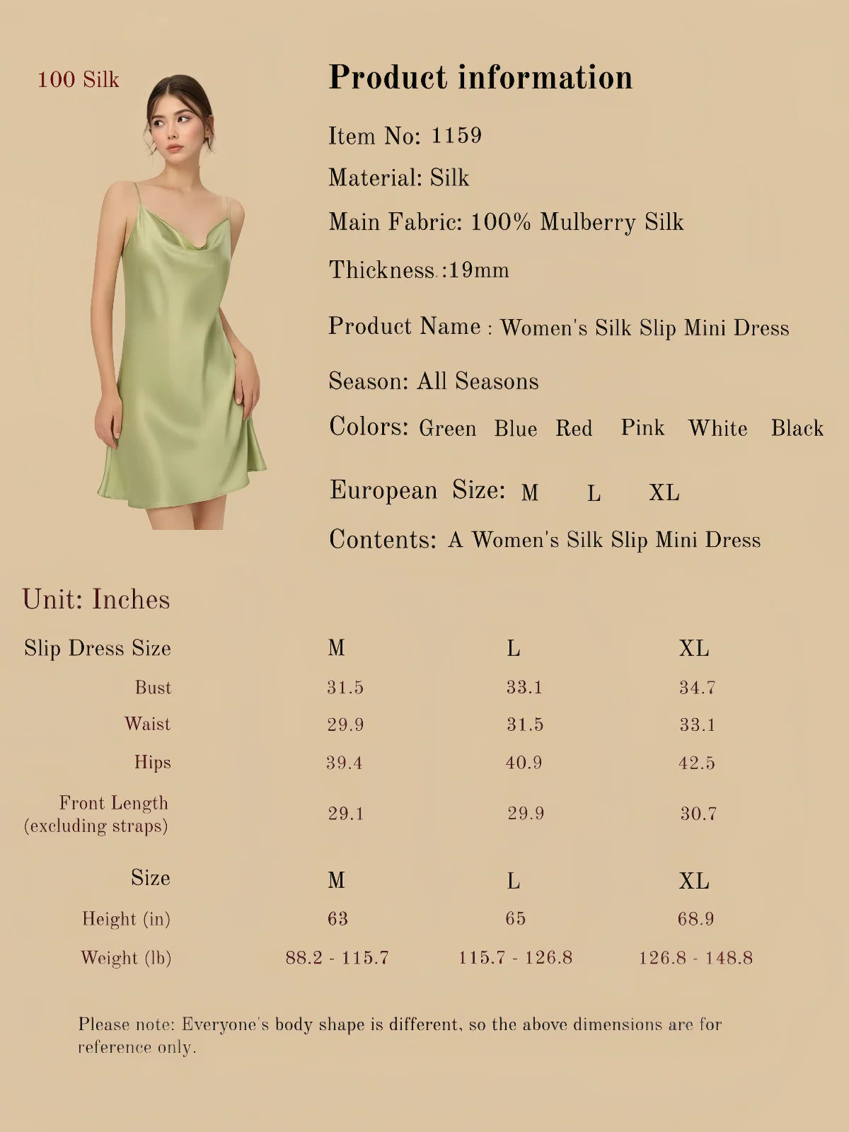 Women's Silk Slip Mini Dress