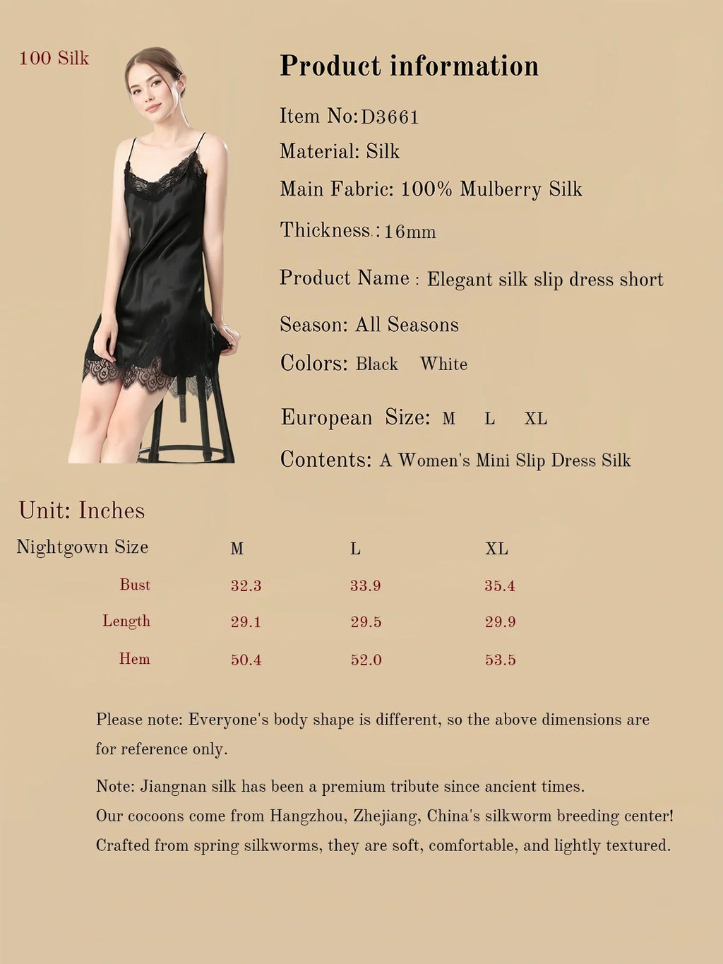 Elegant silk slip dress short