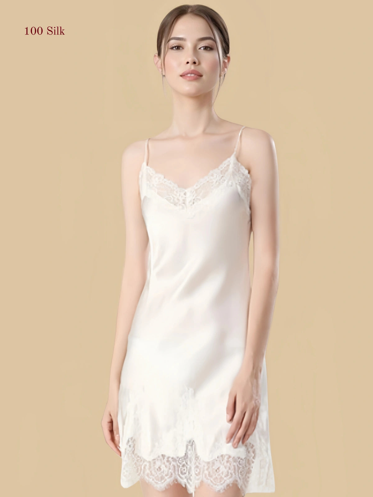 Elegant silk slip dress short
