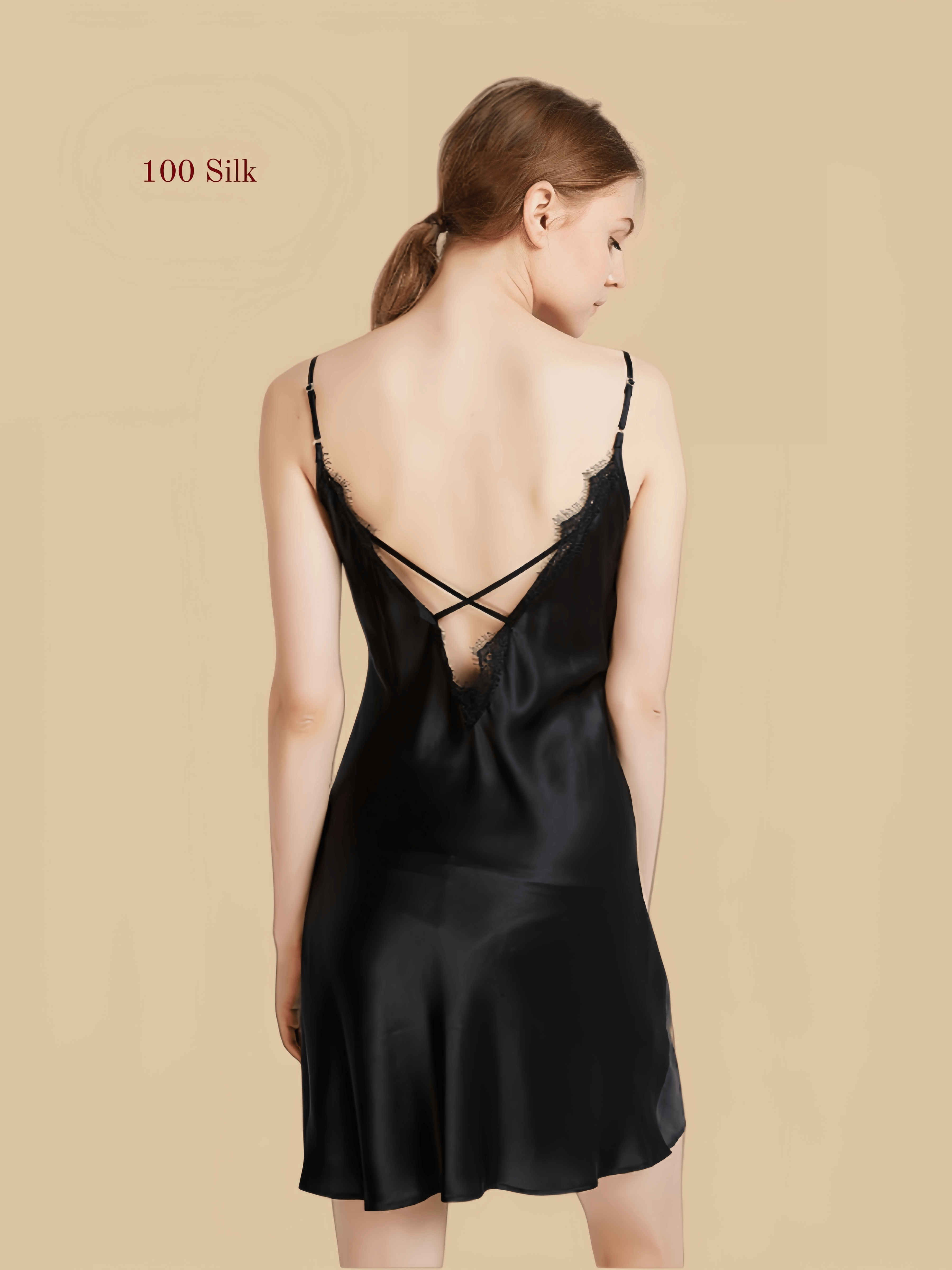 Backless Short Silk Slip Dress