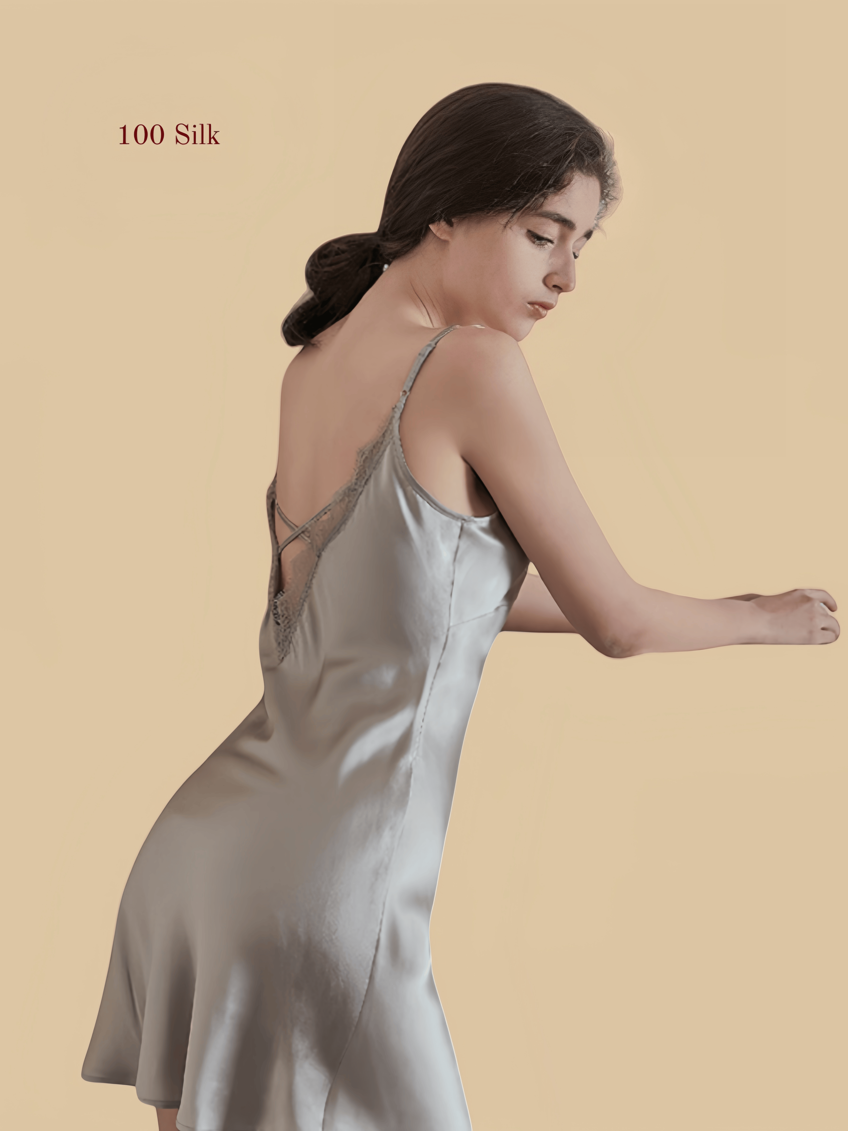 Backless Short Silk Slip Dress