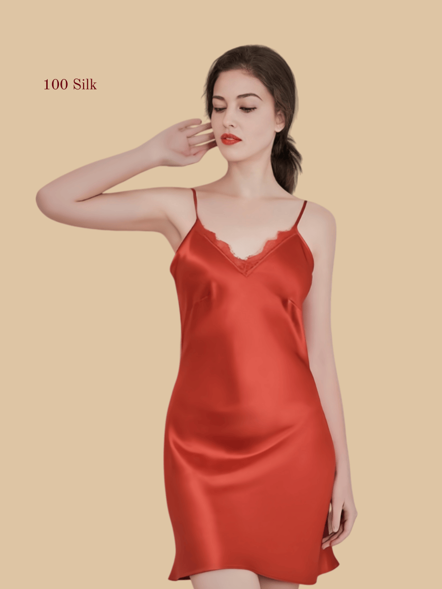 Backless Short Silk Slip Dress