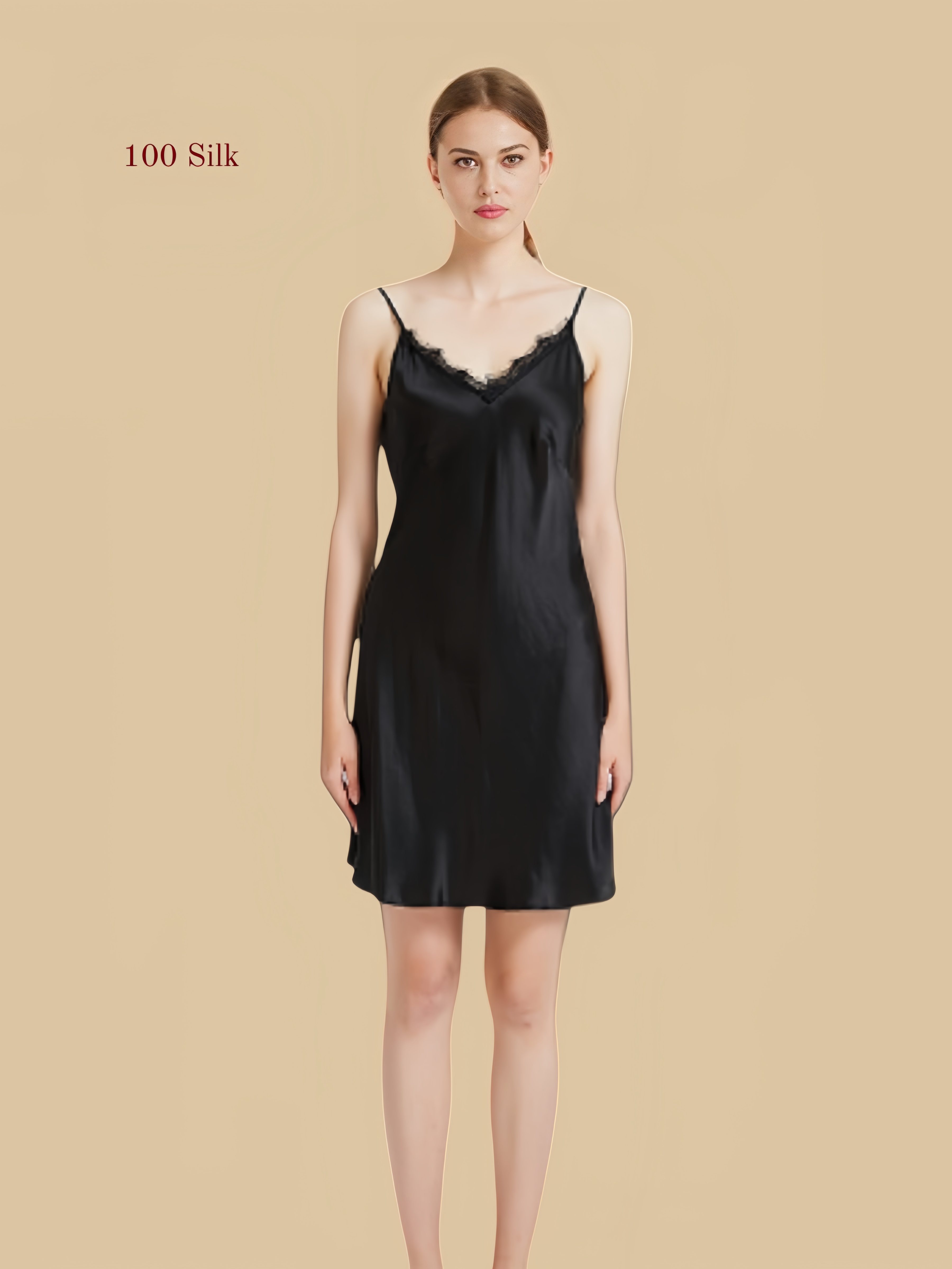 Backless Short Silk Slip Dress