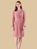 Comfortable Silk Velvet Bathrobe Women Pink - 100% Mulberry Silk Silk Nightgown And Robe Set | Silkgala