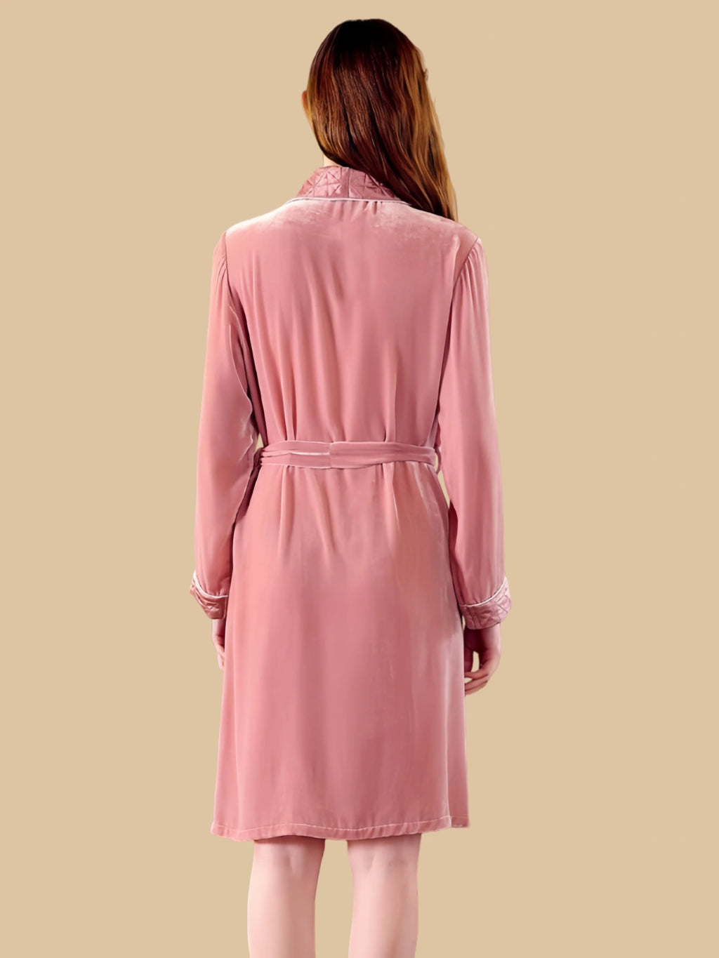 Comfortable Silk Velvet Bathrobe Women Pink - 100% Mulberry Silk Silk Nightgown And Robe Set | Silkgala