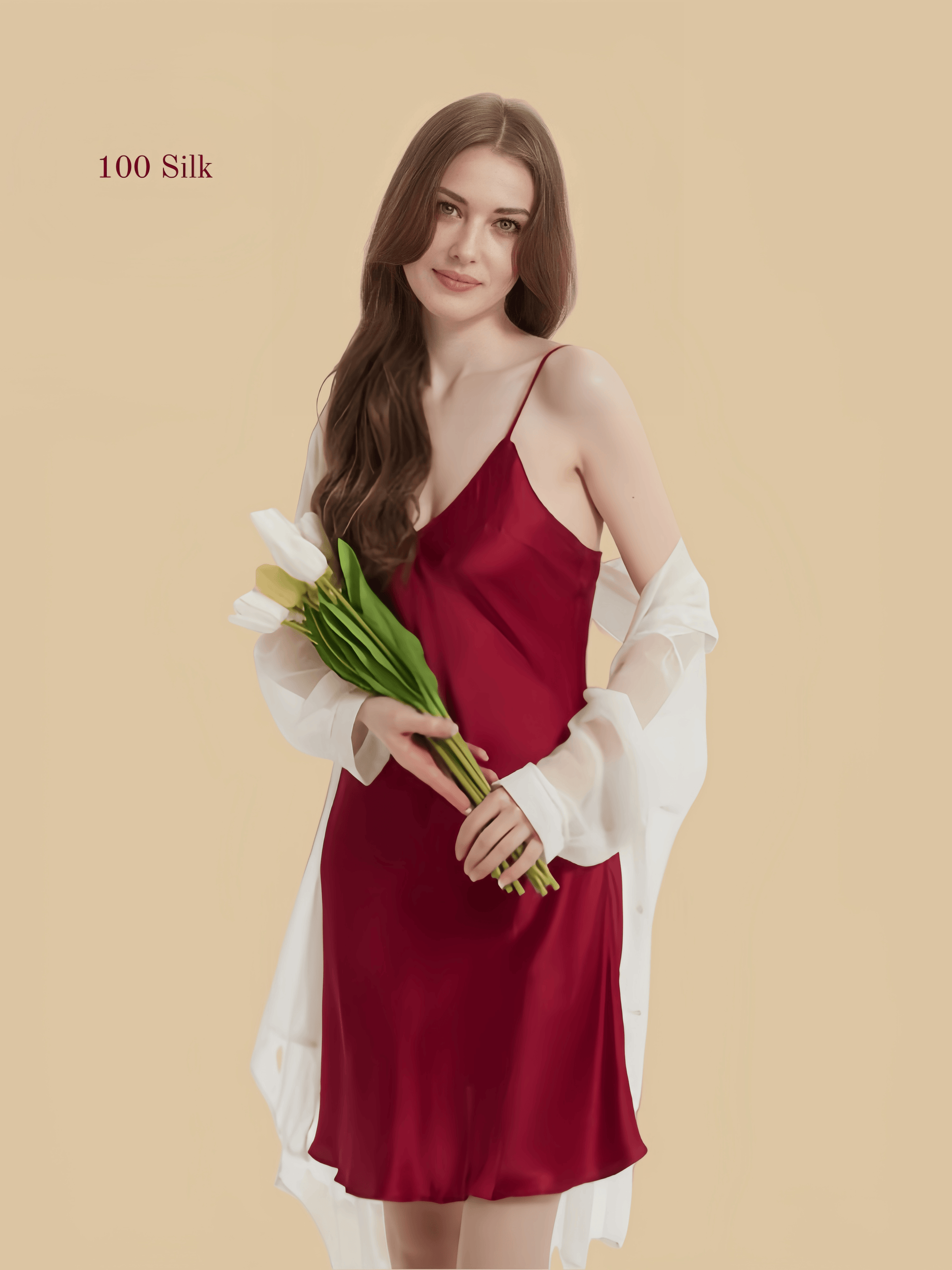 Elegant Short Silk Nightgown