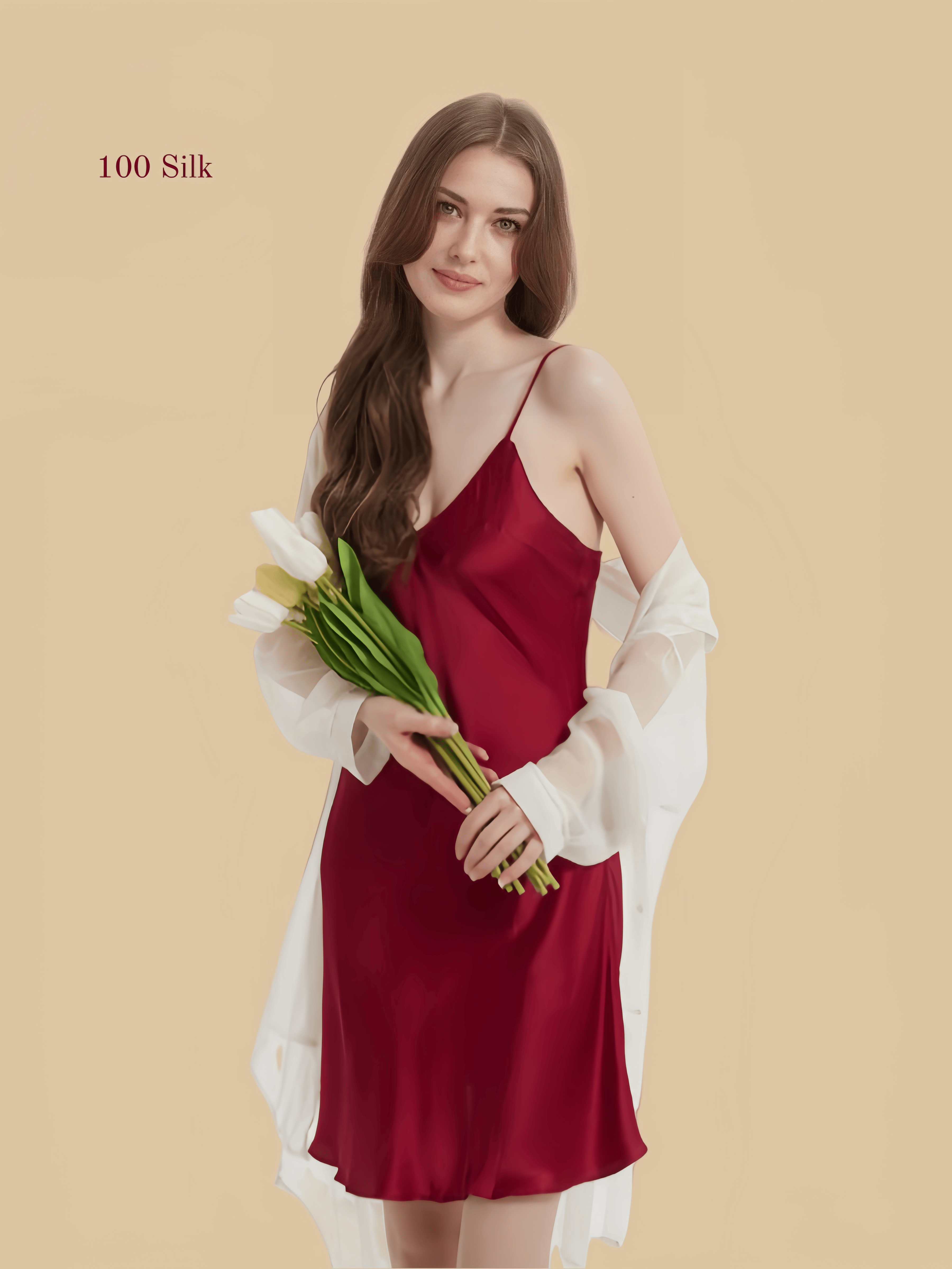 Elegant Short Silk Nightgown