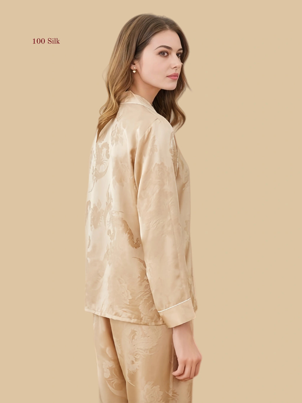 Elegant Silk Button down Pajamas for Women
