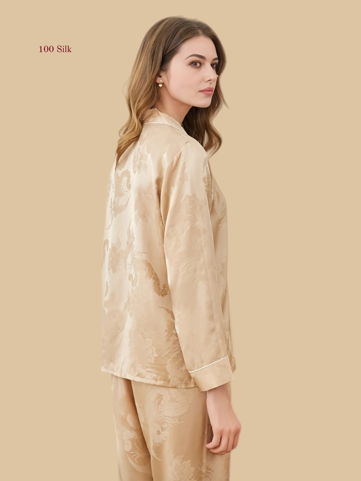 Elegant Silk Button down Pajamas for Women
