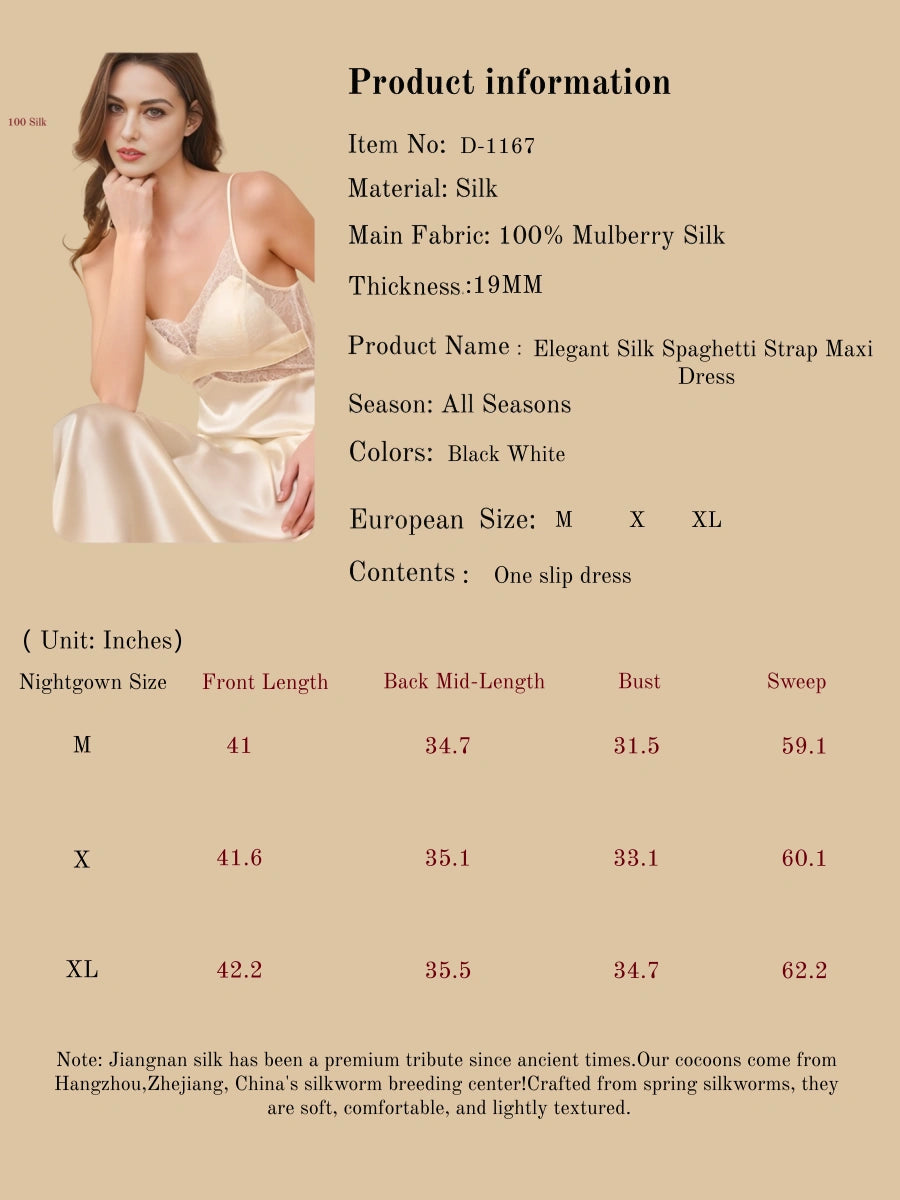 Elegant Silk Spaghetti Strap Maxi Dress