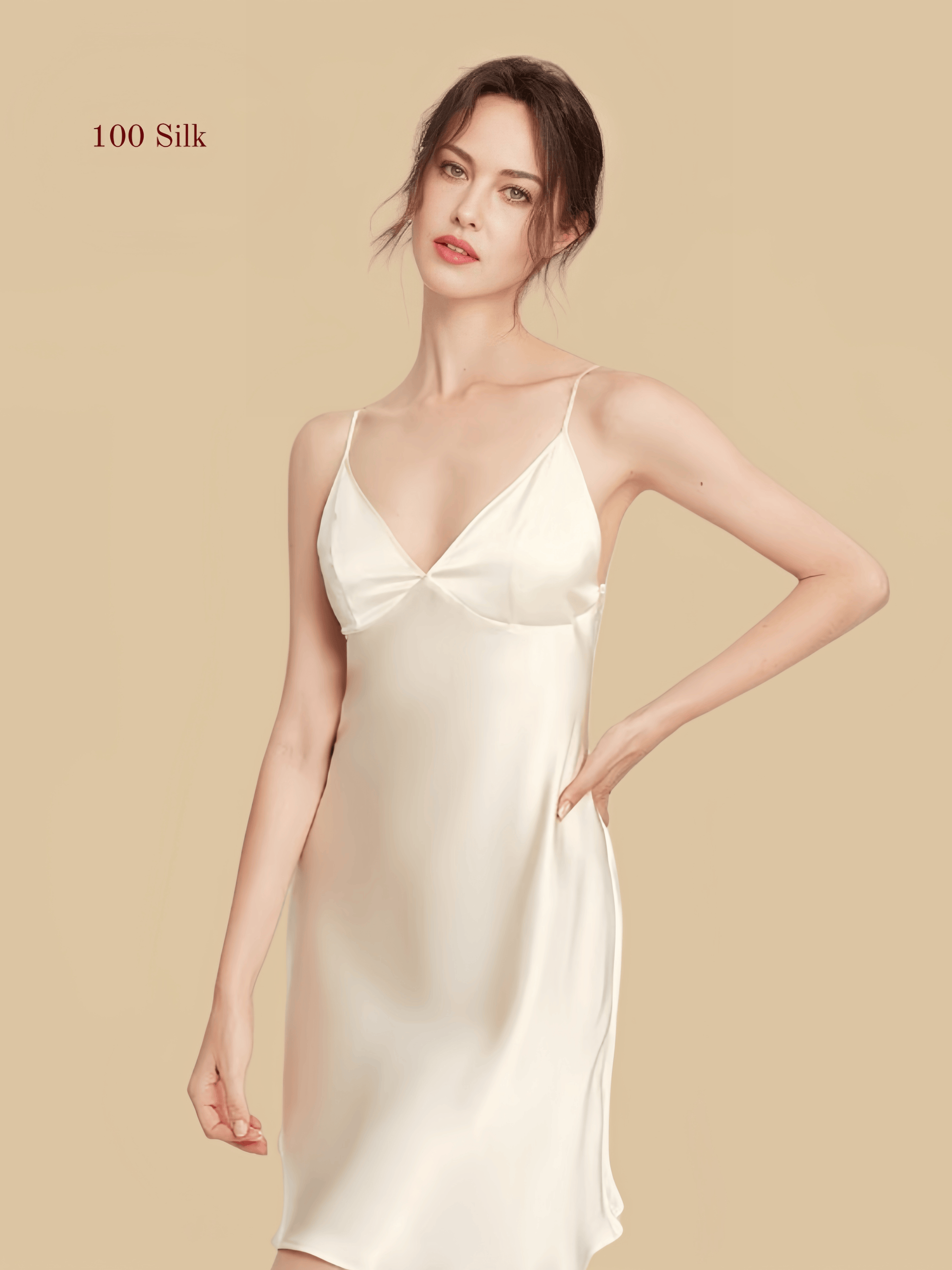 Elegant Silk Thin Strap Nightgown