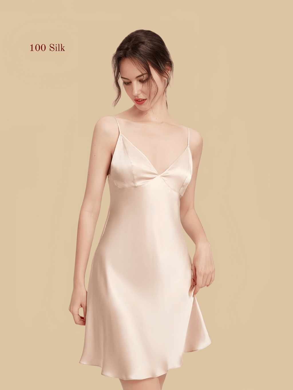 Elegant Silk Thin Strap Nightgown