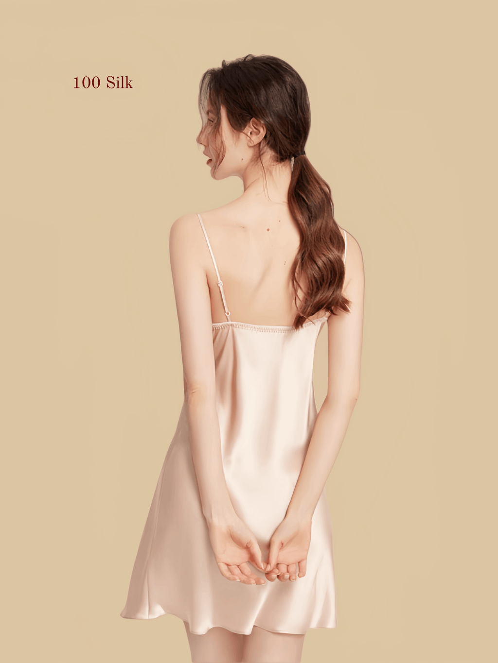 Elegant Silk Thin Strap Nightgown