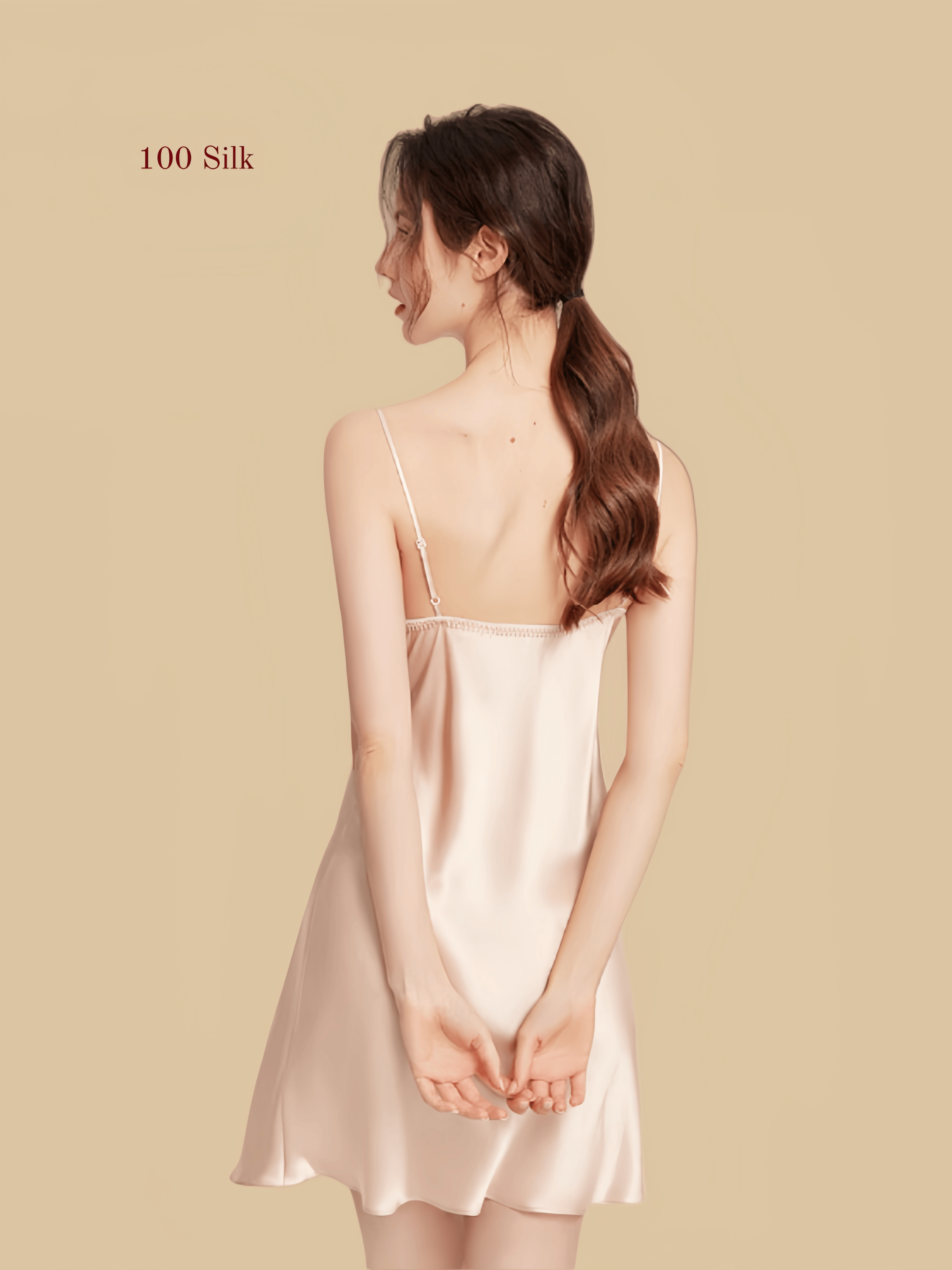 Elegant Silk Thin Strap Nightgown