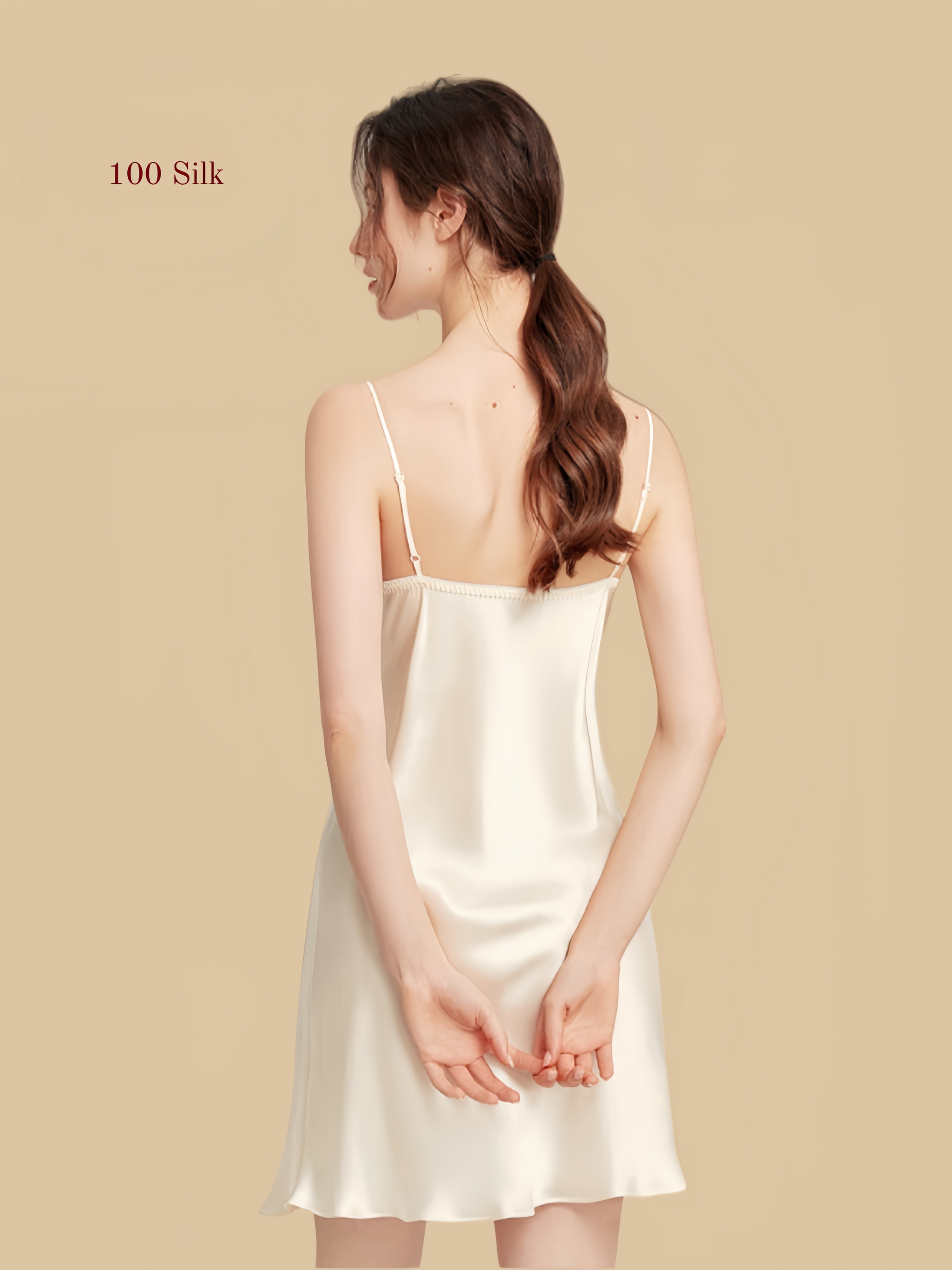 Elegant Silk Thin Strap Nightgown
