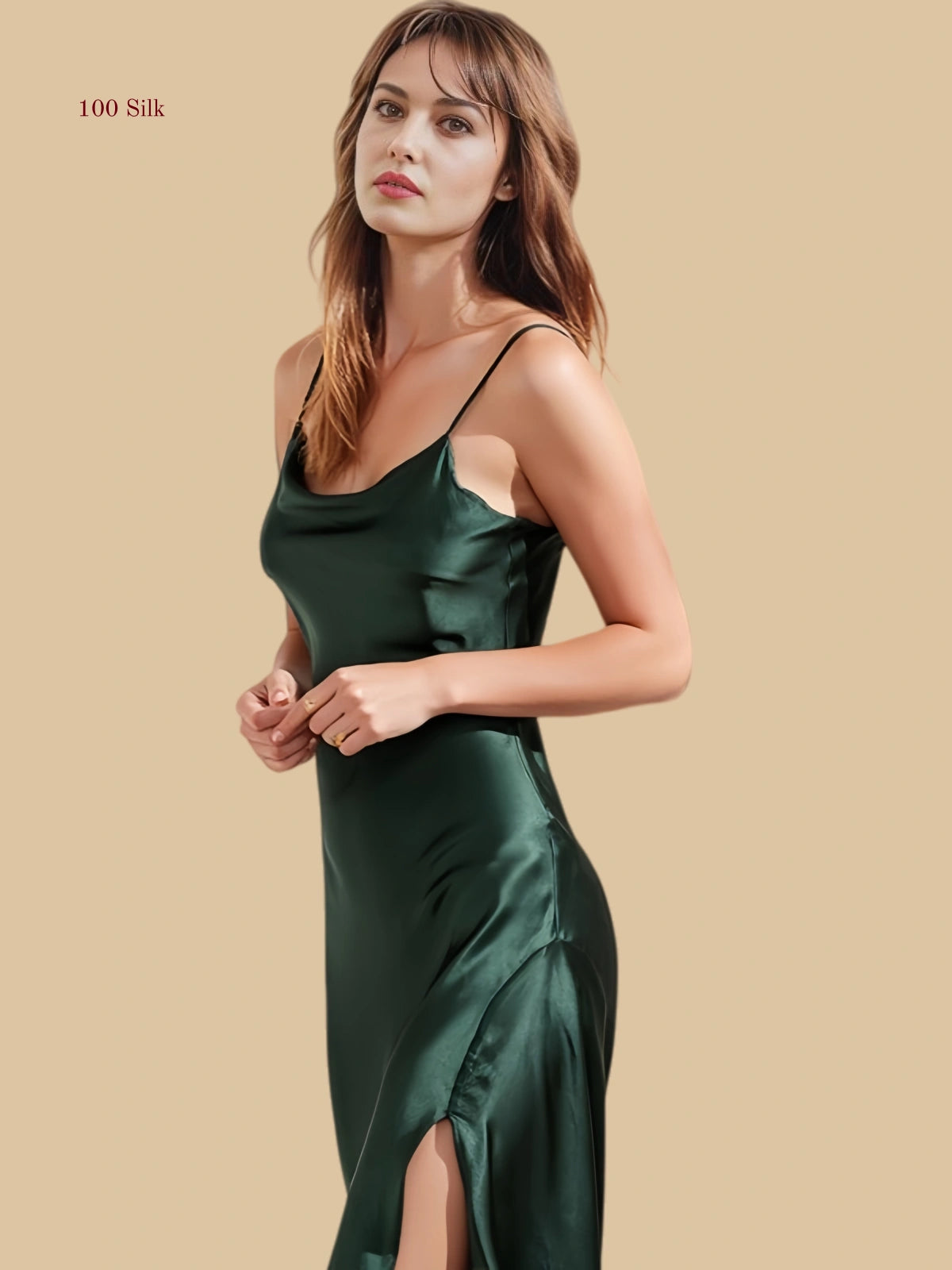 Elegant Silk Women's Slit Skirt - 100% Mulberry Silk Silk Nightgown And Robe Set | Silkgala