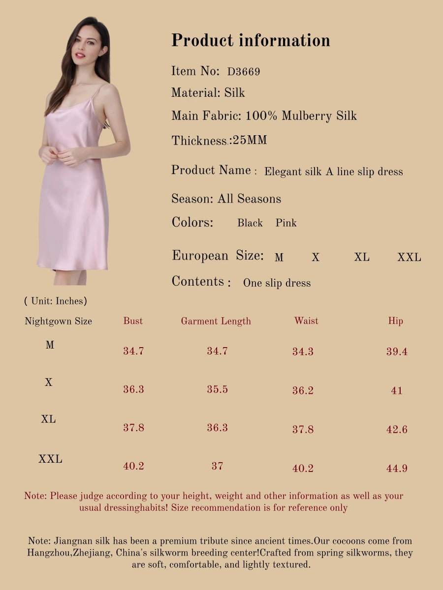 Elegant Silk A Line Slip Dress