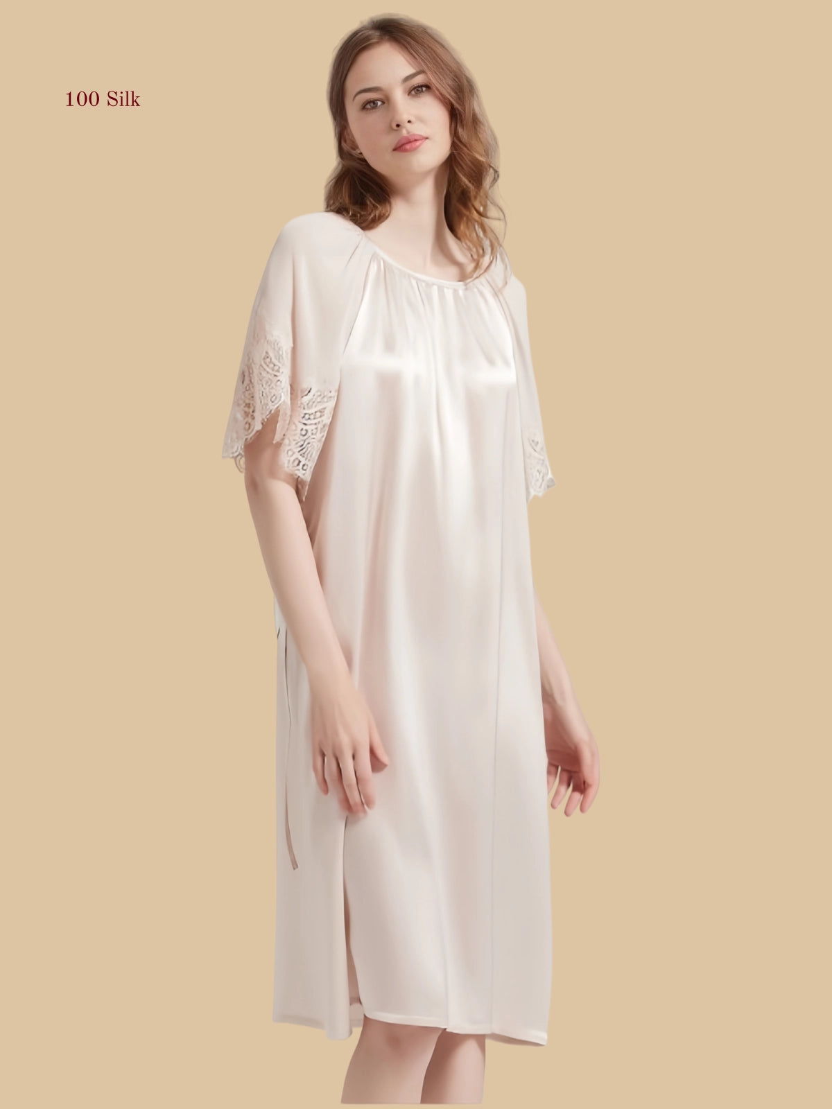 Elegant Silk Women's Tie Waist Dress - 100% Mulberry Silk Silk Nightgown And Robe Set | Silkgala