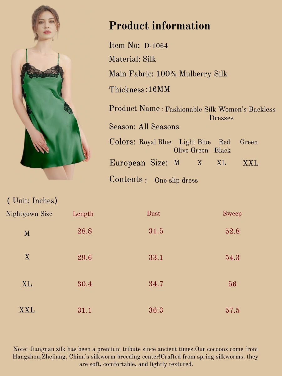 Fashionable Silk Women's Backless Dresses