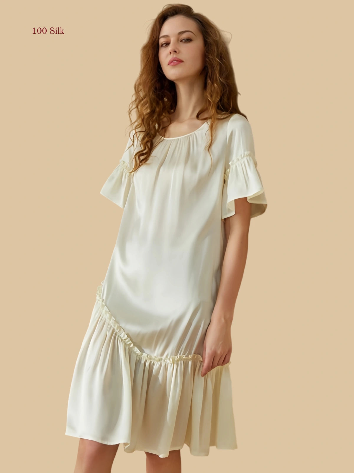 French Style Silk Pleated Skirt For Women - 100% Mulberry Silk Silk Nightgown And Robe Set | Silkgala