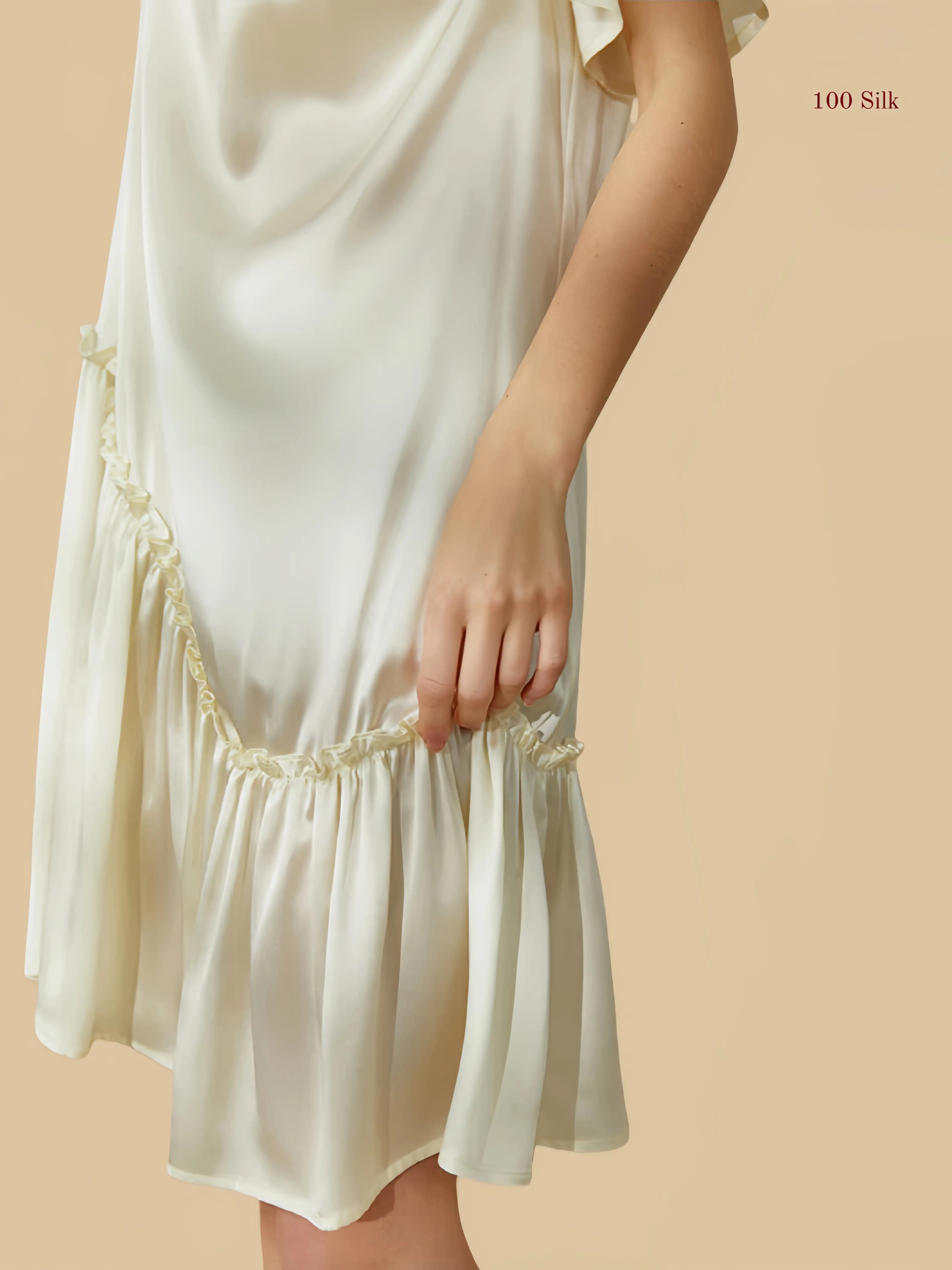 French Style Silk Pleated Skirt For Women - 100% Mulberry Silk Silk Nightgown And Robe Set | Silkgala