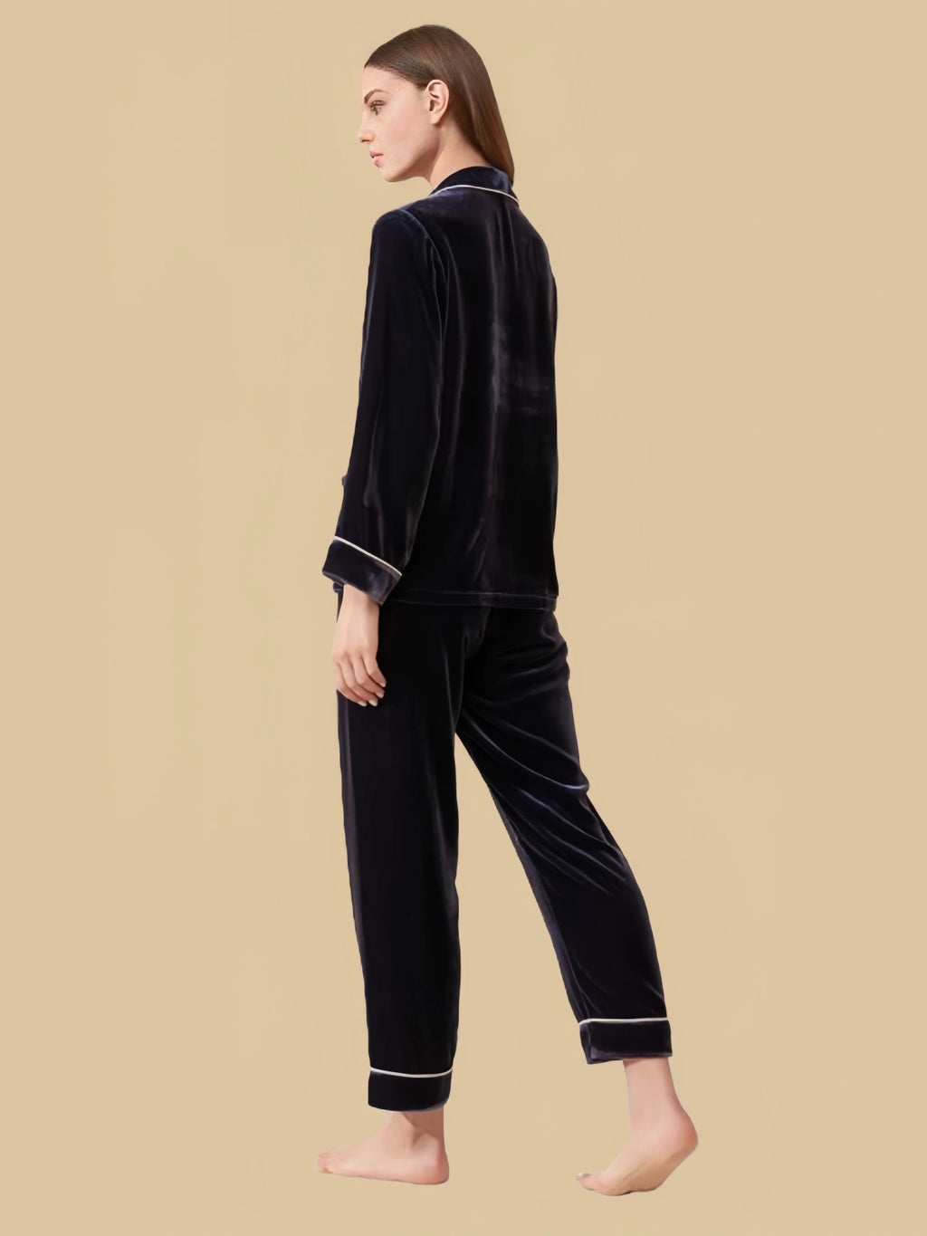 Heavyweight Women's Silk Velvet Two Piece - 100% Mulberry Silk Silk Nightgown And Robe Set | Silkgala