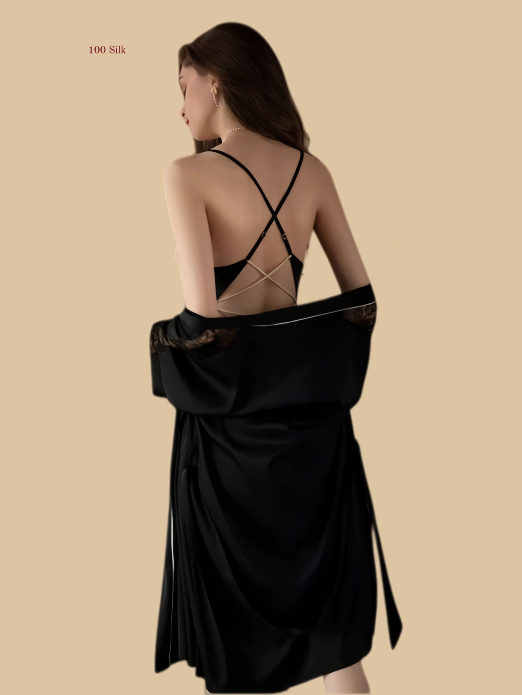 Light Luxury Silk Dress Two Piece Set - 100% Mulberry Silk Silk Nightgown And Robe Set | Silkgala