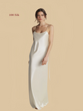 19mm backless nightgown with clean scoop neckline front view