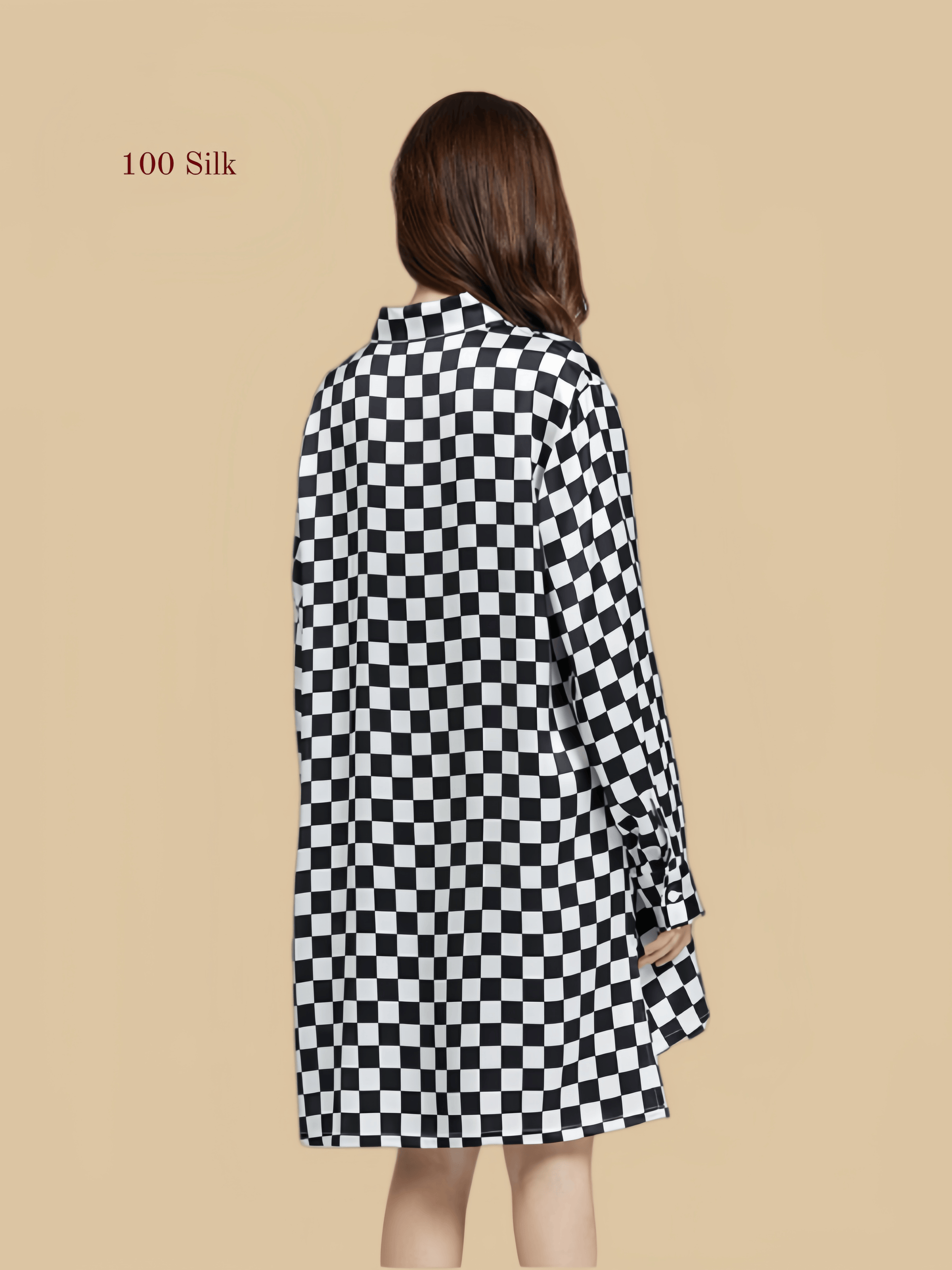 Plaid Silk Shirt Dress