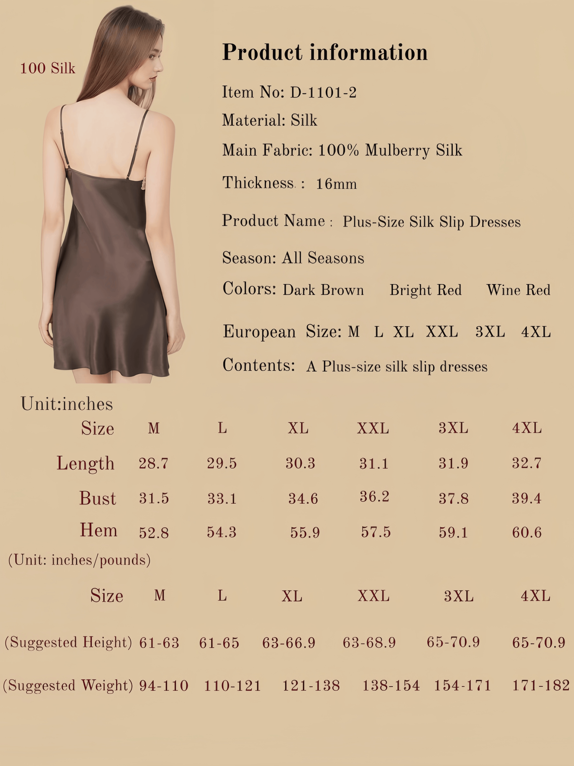 Plus-Size Silk Slip Dresses