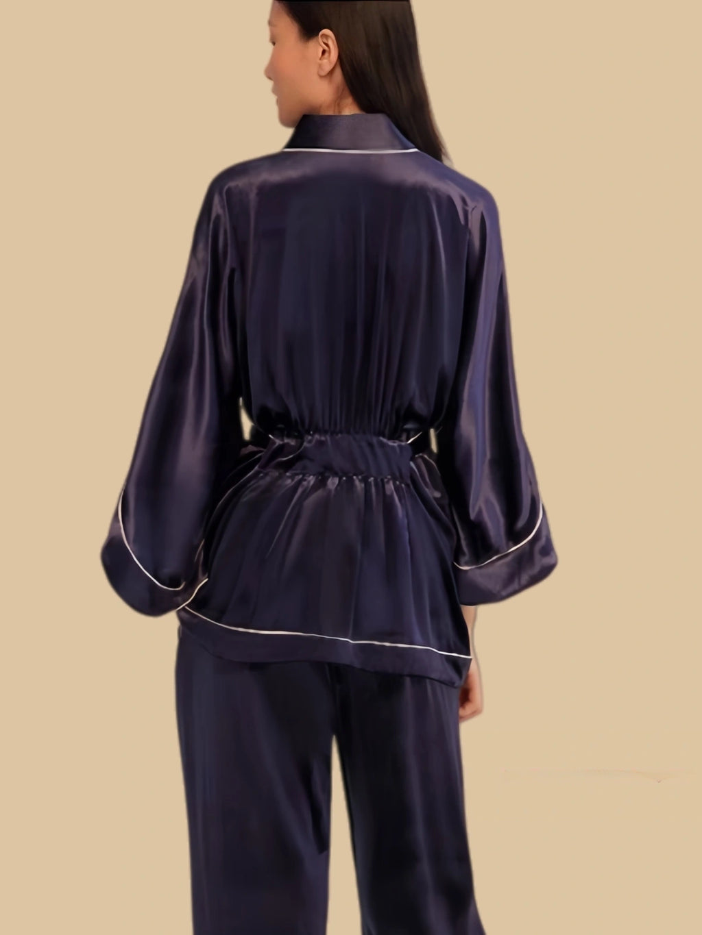 Premium Silk Velvet Two Piece Pants Set - 100% Mulberry Silk Silk Nightgown And Robe Set | Silkgala