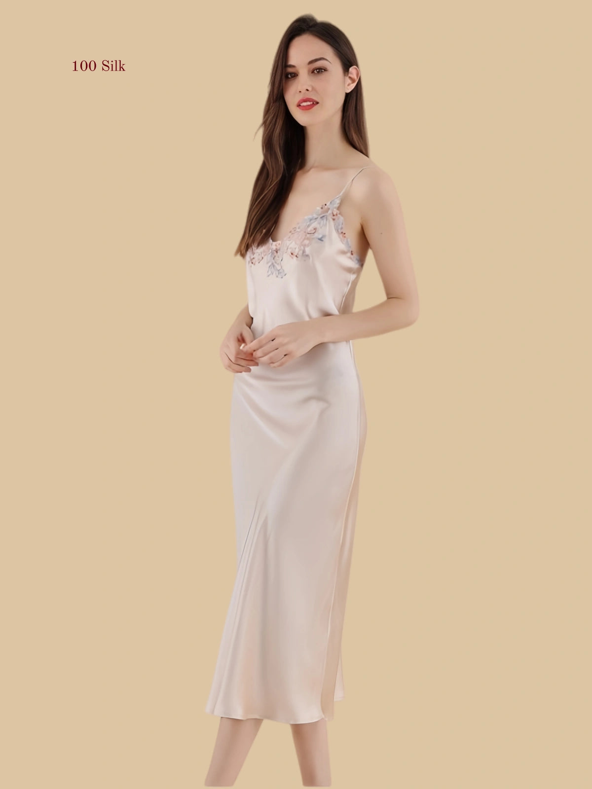 Pure Silk Backless Maxi Dress