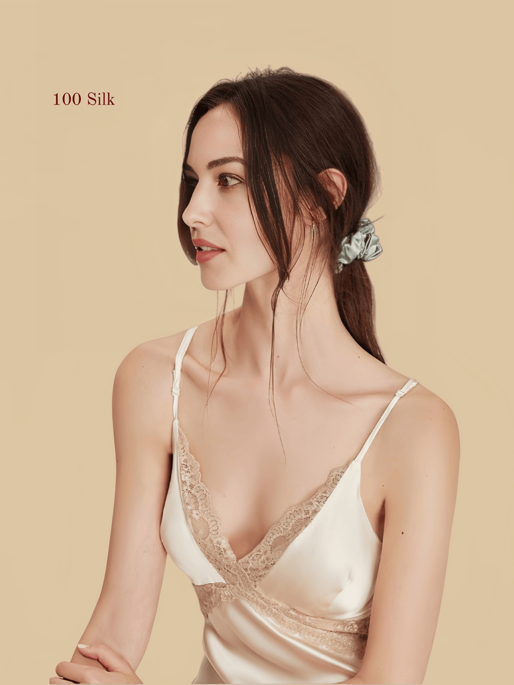 Pure Silk Backless V-Neck Slip Dress