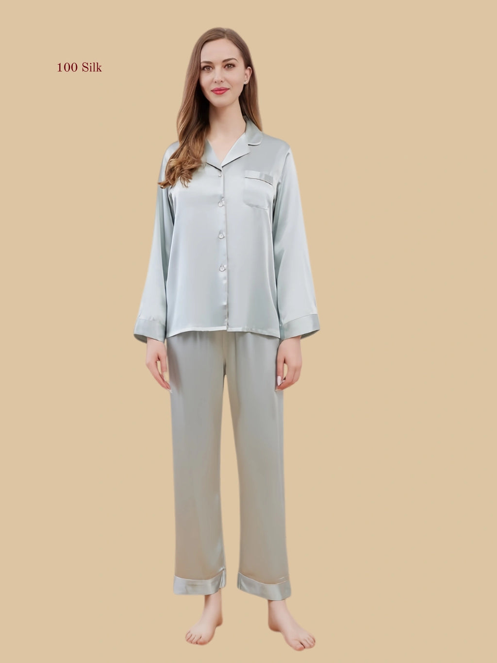 Pure Silk Elegant Two Piece Pajamas