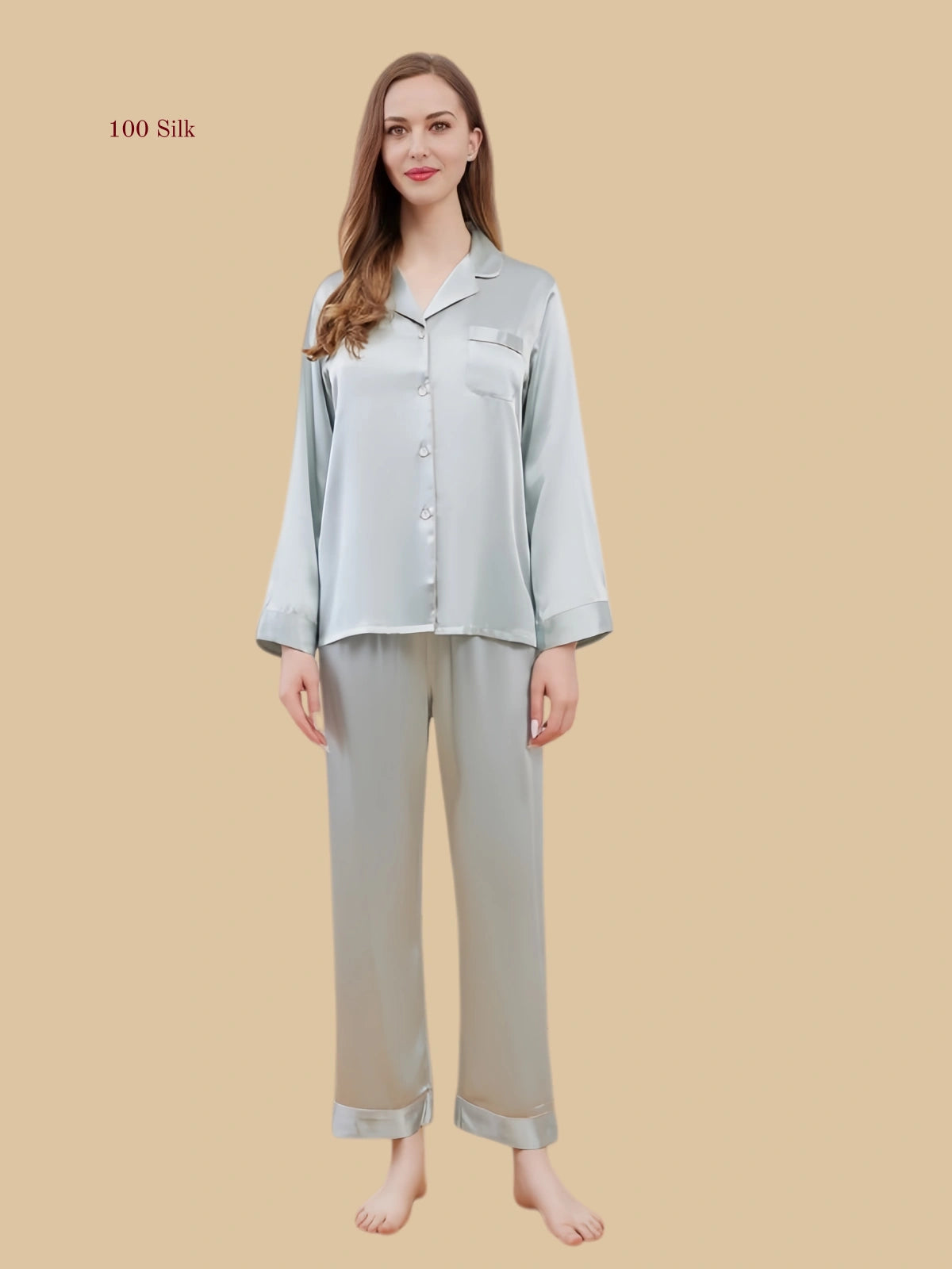 Pure Silk Elegant Two Piece Pajamas