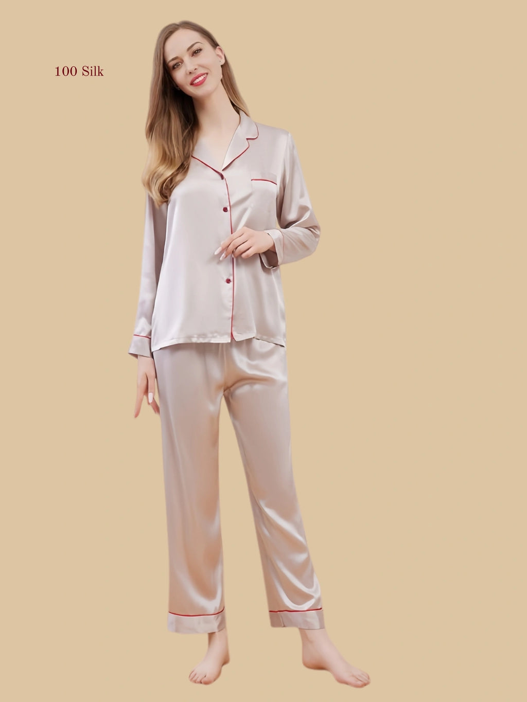 Pure Silk Elegant Two Piece Pajamas