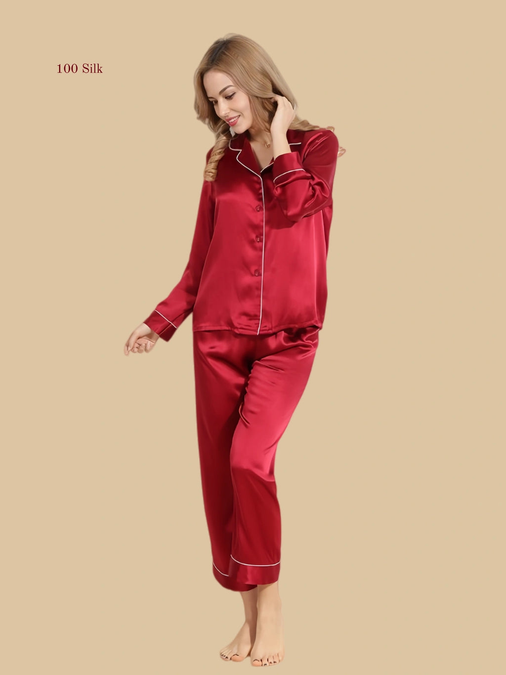 Pure Silk Elegant Two Piece Pajamas