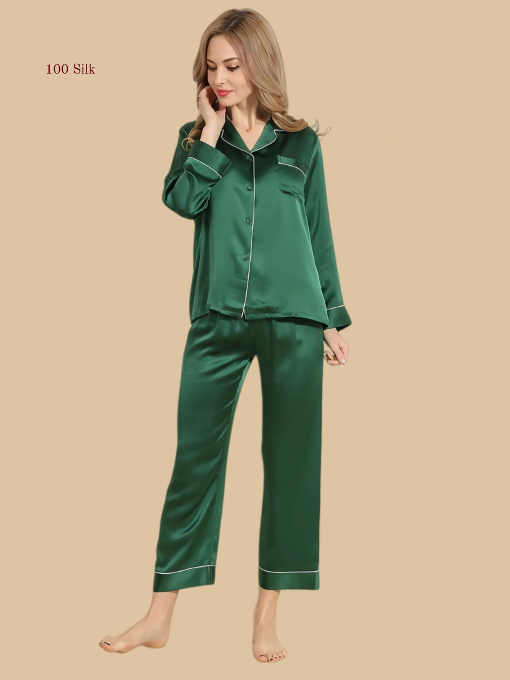 Pure Silk Elegant Two Piece Pajamas