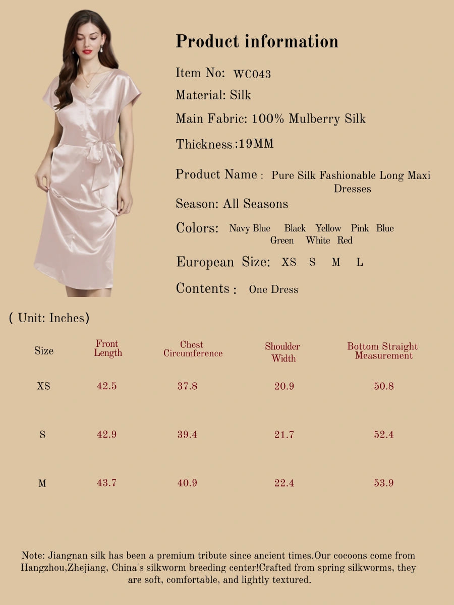 Pure Silk Fashionable Long Maxi Dresses