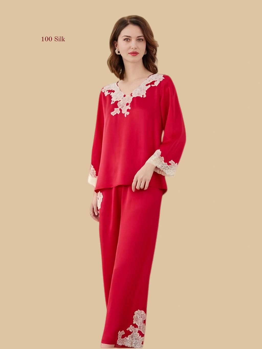 Pure Silk Long Sleeved Shorts Pajama Set