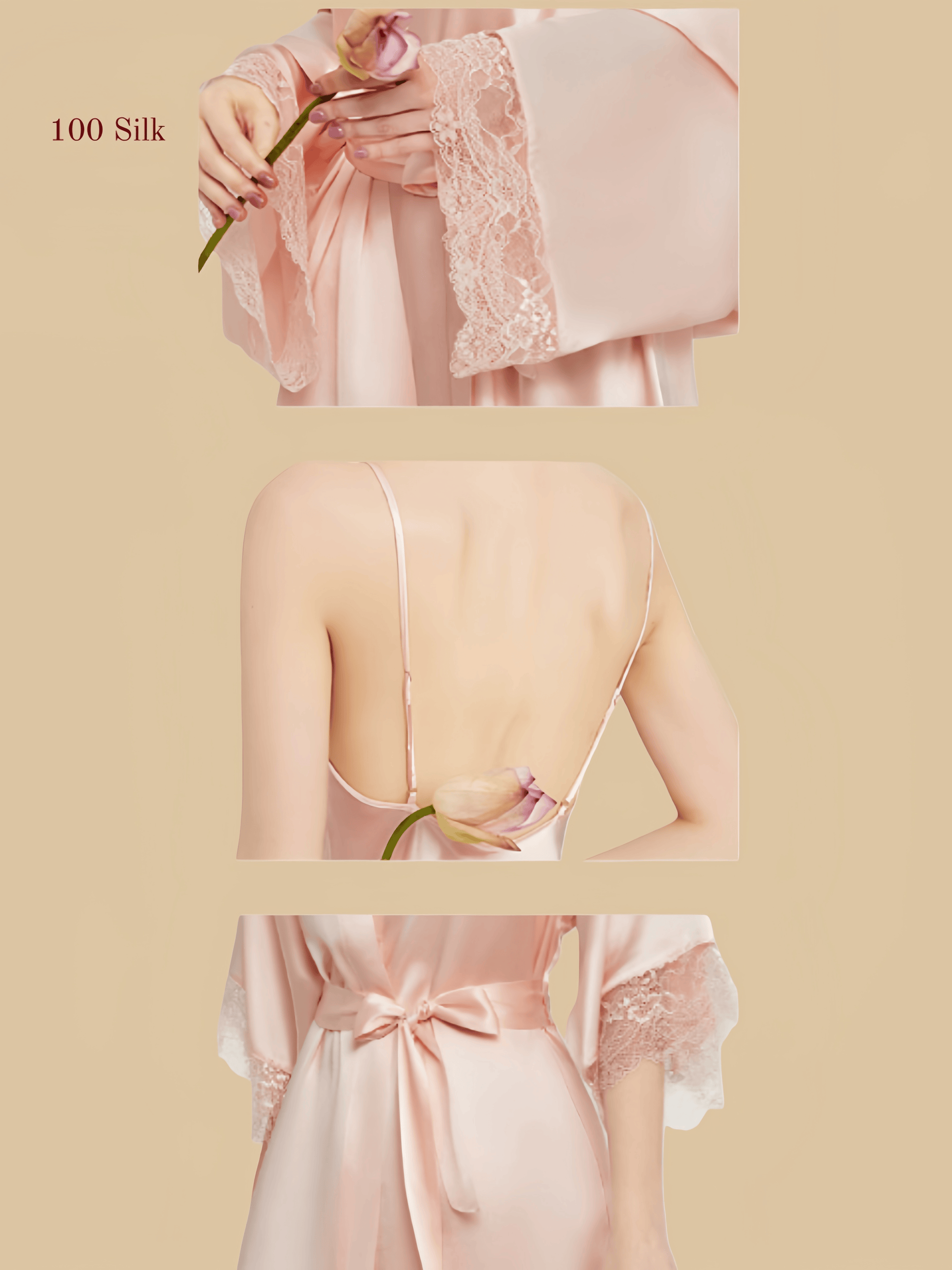 Pure Silk Robe And Nightgown Set