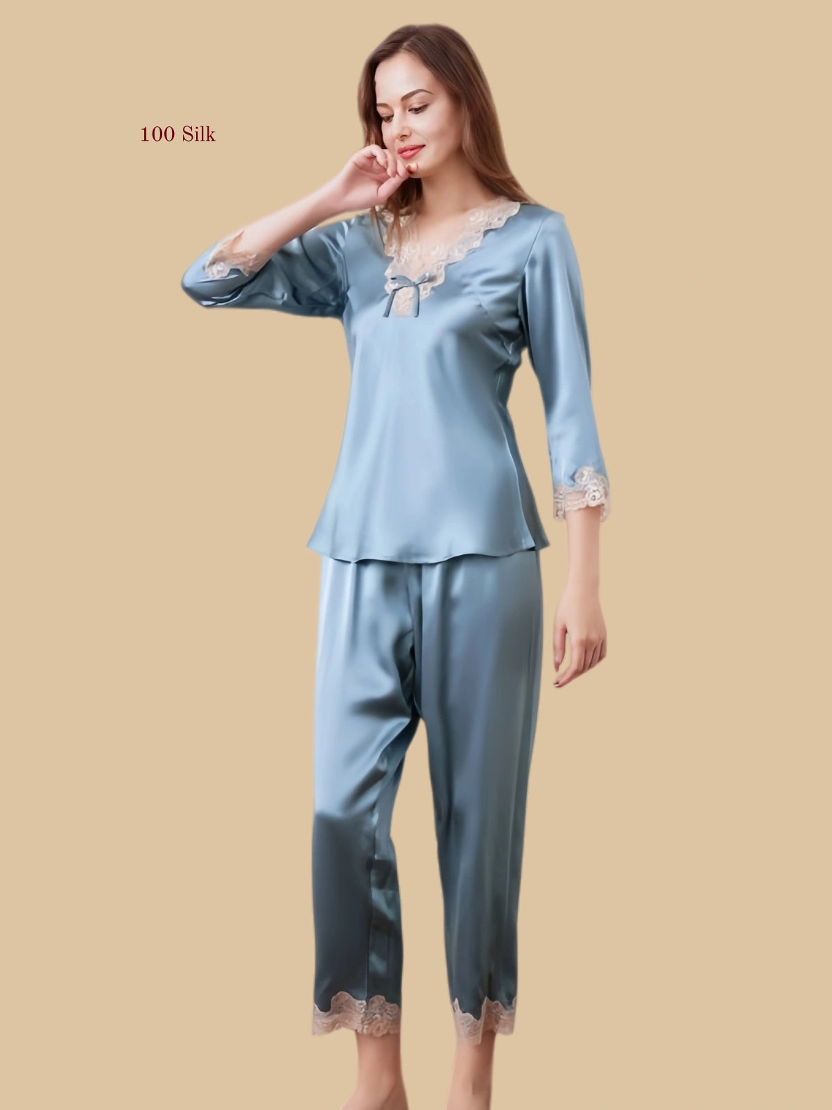 Pure Silk Women's Long Sleeved Pajamas