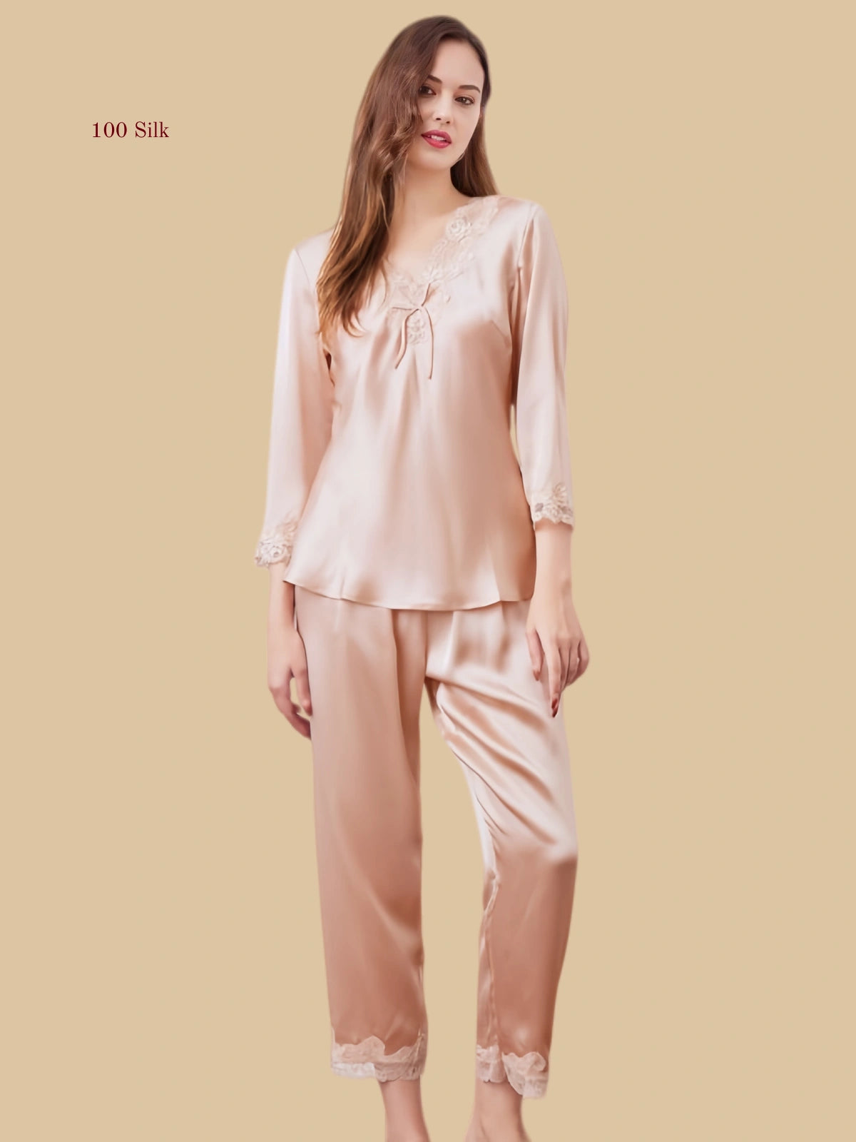 Pure Silk Women's Long Sleeved Pajamas