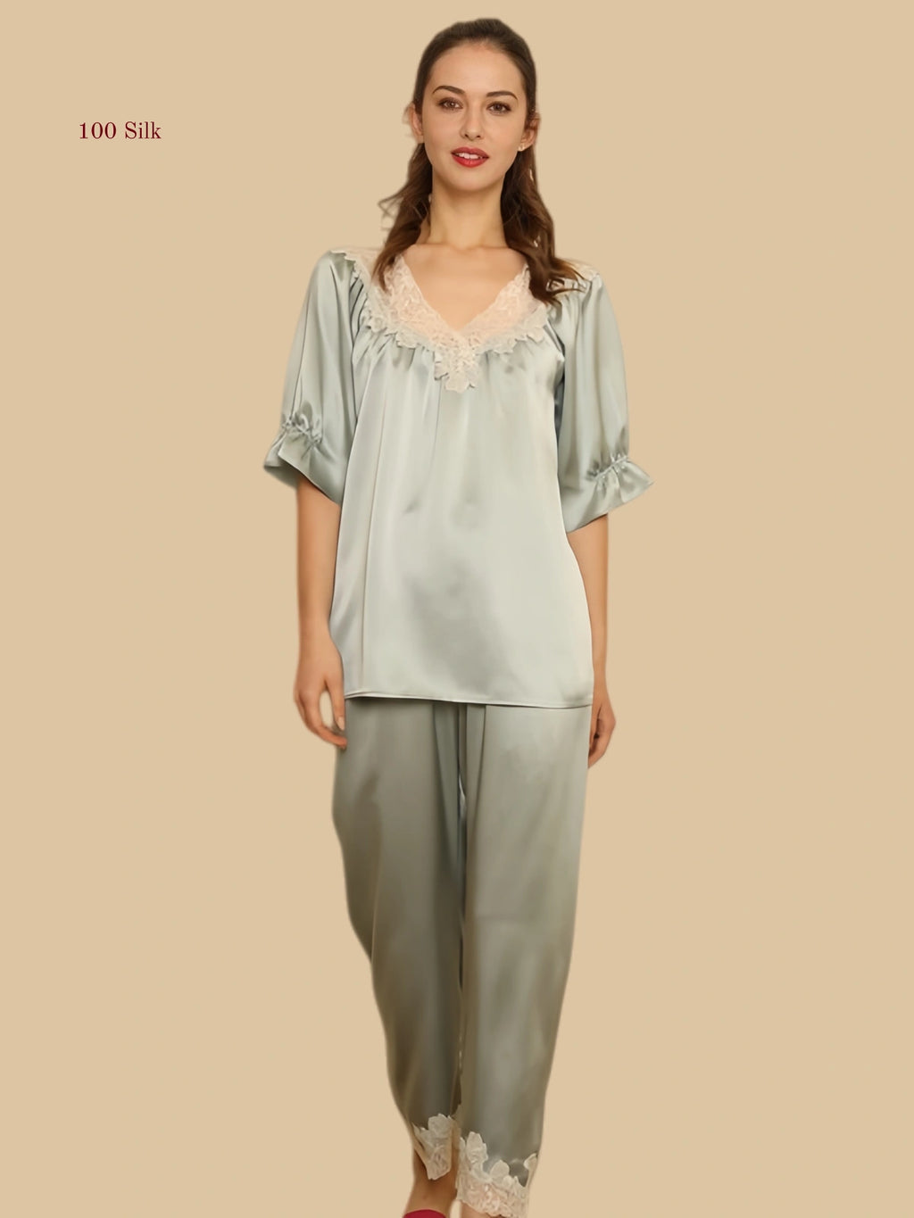 Pure Silk Women's Two Piece Pajamas
