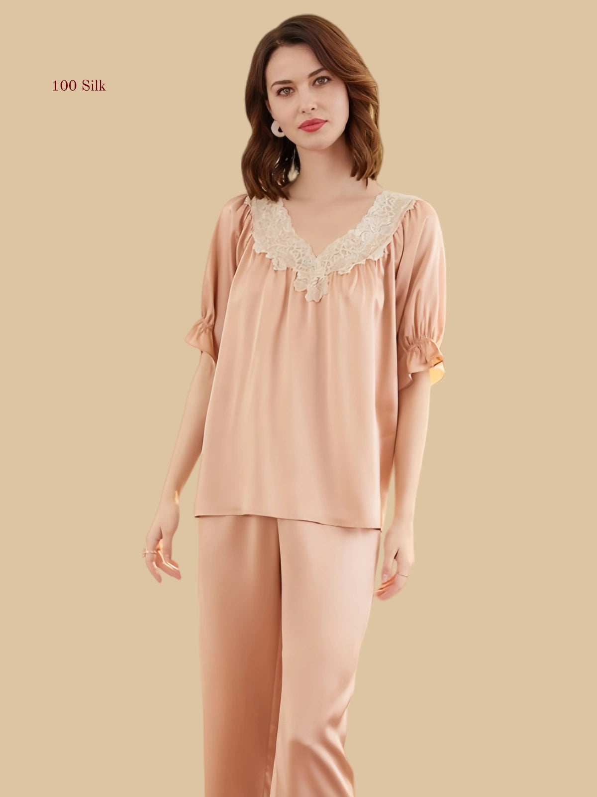 Pure Silk Women's Two Piece Pajamas
