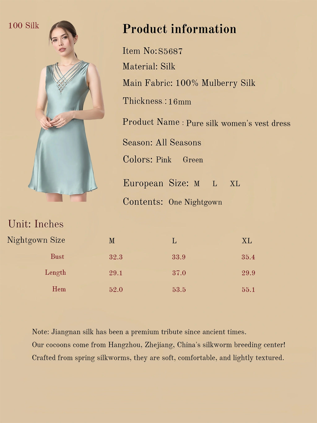 Pure Silk Women's Vest Dress