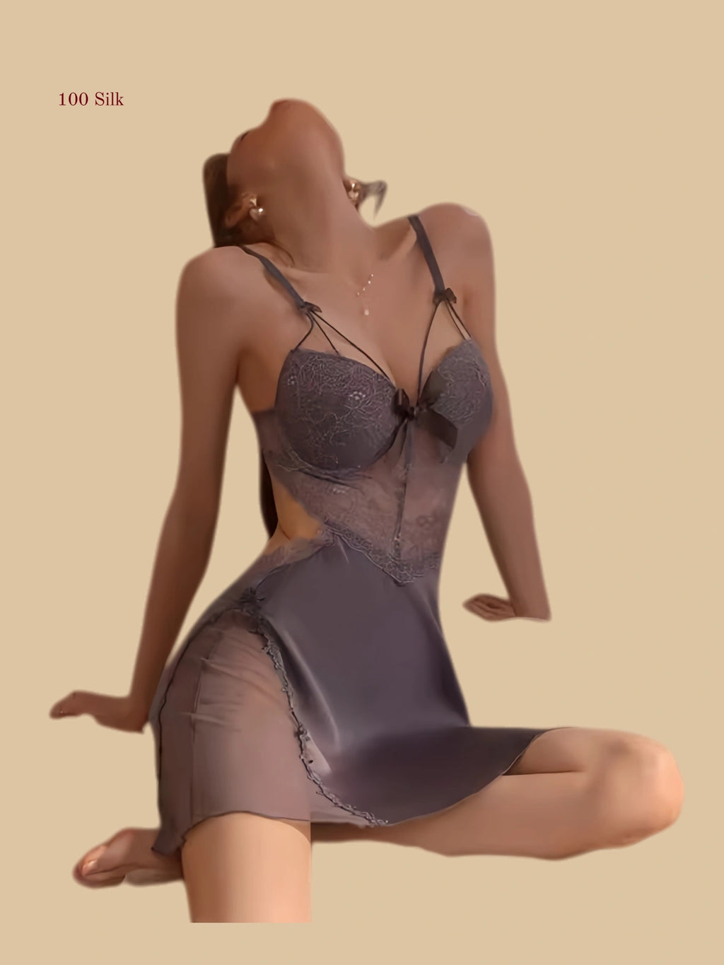 Seductive Silk Women's Two Piece Sets With Chest Pads - 100% Mulberry Silk Silk Nightgown And Robe Set | Silkgala