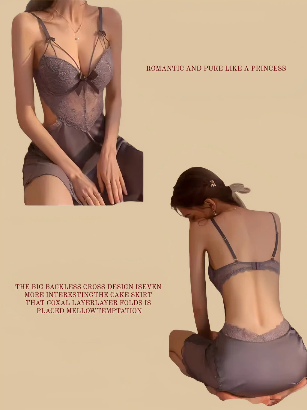 Seductive Silk Women's Two Piece Sets With Chest Pads - 100% Mulberry Silk Silk Nightgown And Robe Set | Silkgala