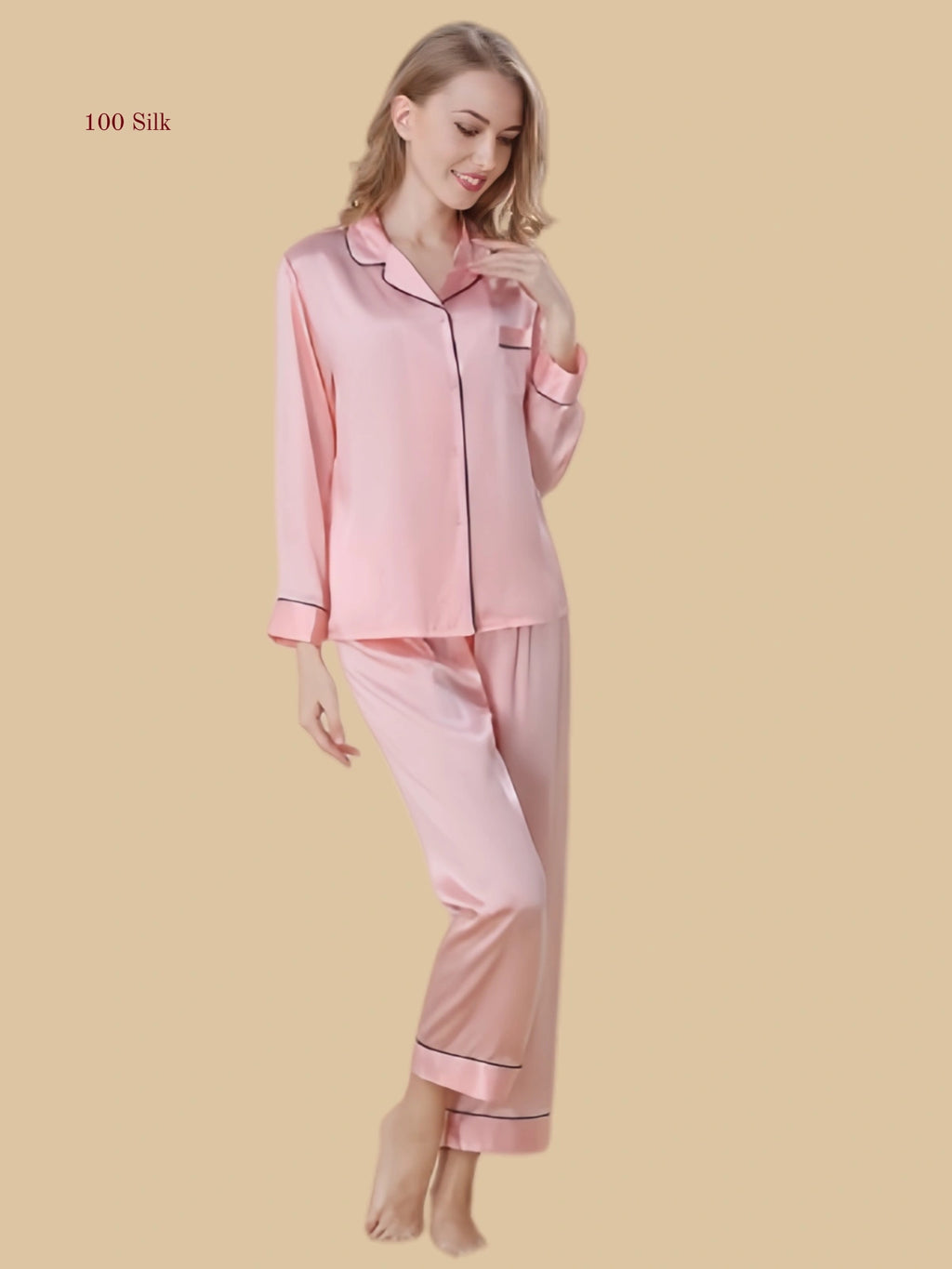 Silk 2-Piece Button Down Pajama Set